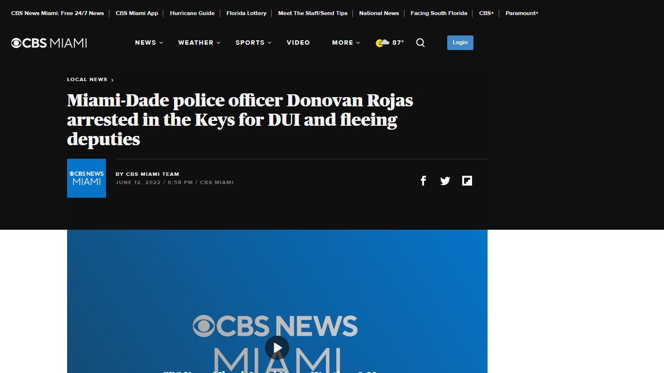 Miami-Dade police officer Donovan Rojas arrested in the Keys for DUI ...